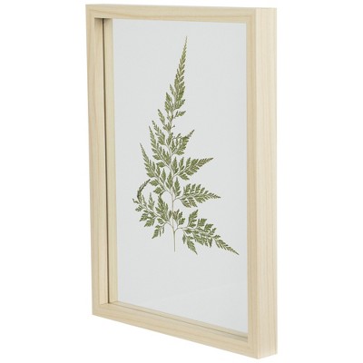 Natural Wood Framed Artificial Fern Leaf Wall Art, 11.75"