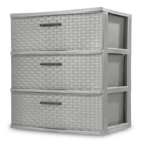 3 Drawer Wide Storage Tower Gray Room Essentials Target