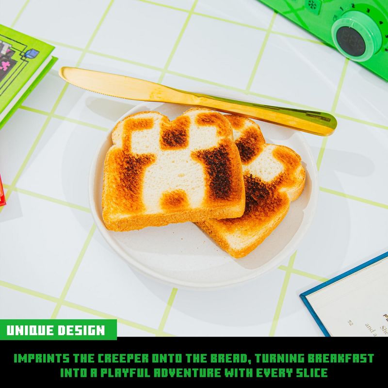 Ukonic Minecraft Green Creeper 2-Slice Toaster With Imprint Feature, 4 of 10