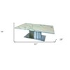HomeRoots 51" White And Silver Genuine Marble And Stainless Steel Pedestal Coffee Table - 3 of 4