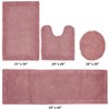 Edge Bath Rug 100% Premium Cotton Ultra-Soft Water Absorbent Tufted Solid Reversible 4 Piece Bathroom Rug Set for Machine Washable Bathmat - 2 of 2