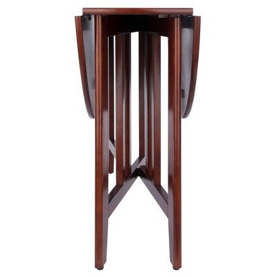 42" Transitional Round Walnut Wood Extendable Dining Table