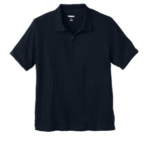 KingSize Men's Big & Tall 1/4 Zip Drop Needle Polo - 1 of 4