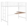 PAGED Twin Size Bunk Bed with Desk Simple Modern Metal Bed Frame with Grid, Ladder and Guardrail for Bedroom - 3 of 4