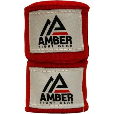 Amber Fight Gear Semi-Elastic 180" Professional Hand Wraps with Hook and Loop Closure for Boxing, Kickboxing, Muay Thai, MMA