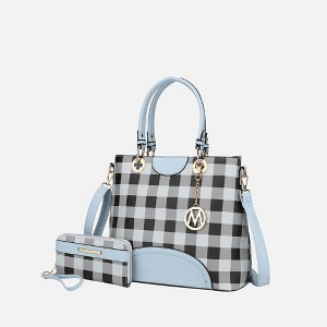 MKF Collection Gabriella Checkers Handbag with Wallet by Mia K - 1 of 3
