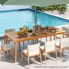Tangkula Outdoor Acacia Wood Dining Table for 8 People 79” x 35” Rectangular Patio Bistro Table with Built-in Umbrella Hole Picnic Table for Porch - 4 of 4