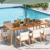 Tangkula Outdoor Acacia Wood Dining Table for 8 People 79” x 35” Rectangular Patio Bistro Table with Built-in Umbrella Hole Picnic Table for Porch - image 4 of 4