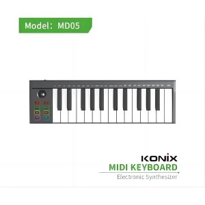 MD05-25 ABS 25-Key MIDI Keyboard, Professional Mini MIDI Keyboard, Music Production Drum Machine, Black - 1 of 1