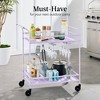 Best Choice Products 2-Tier Rolling Bar Cart Indoor/Outdoor w/ Storage Shelves, Wine Rack, Lockable Wheels - 3 of 4