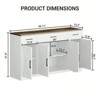 Farmhouse Buffet Cabinet with 4 Doors, Drawer, Adjustable Shelf, Coffee Bar, Kitchen Storage, Rustic Design - 3 of 4
