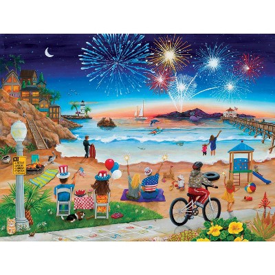 Sunsout July Beach 500 pc  Fourth of July Jigsaw Puzzle 32757