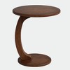 Resenkos Sofa Side End Table, End Table, Couch Table,C-Shaped End Table, Round Solid Wood Side Table for Living Room,Brown - 3 of 4