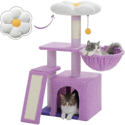 Heybly Cactus Cat Tree for Indoor Cats, 32'' Small Cat Tower Cat Condo with Sisal Scratching Ramp