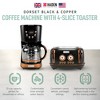 Haden Dorset 4 Slice Wide Slot Stainless Steel Toaster Bundled with 12 Cup Programmable Drip Coffee Maker Coffee Machine, Black & Copper - 2 of 4
