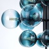 Rennnsan Mavita 21" W 19 -light Gradient Blue Glass Dimmable Contemporary Bubble Chandelier in Brushed Gold & Black - 2 of 4