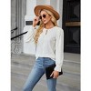 Womens Crew Neck Long Sleeve Top Smocked Front Business Ladies Casual Blouses Tunic - 4 of 4