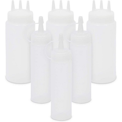 Juvale 6 Pack Clear Plastic Condiment Squeeze Bottles (2 Sizes, 16oz and 5 oz)