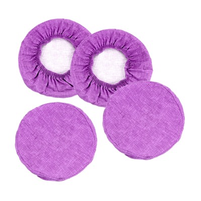 Unique Bargains Polyester Round Washable Elastic Bar Stool Cover for Dia 12"-14" Chair 4 Pcs Purple