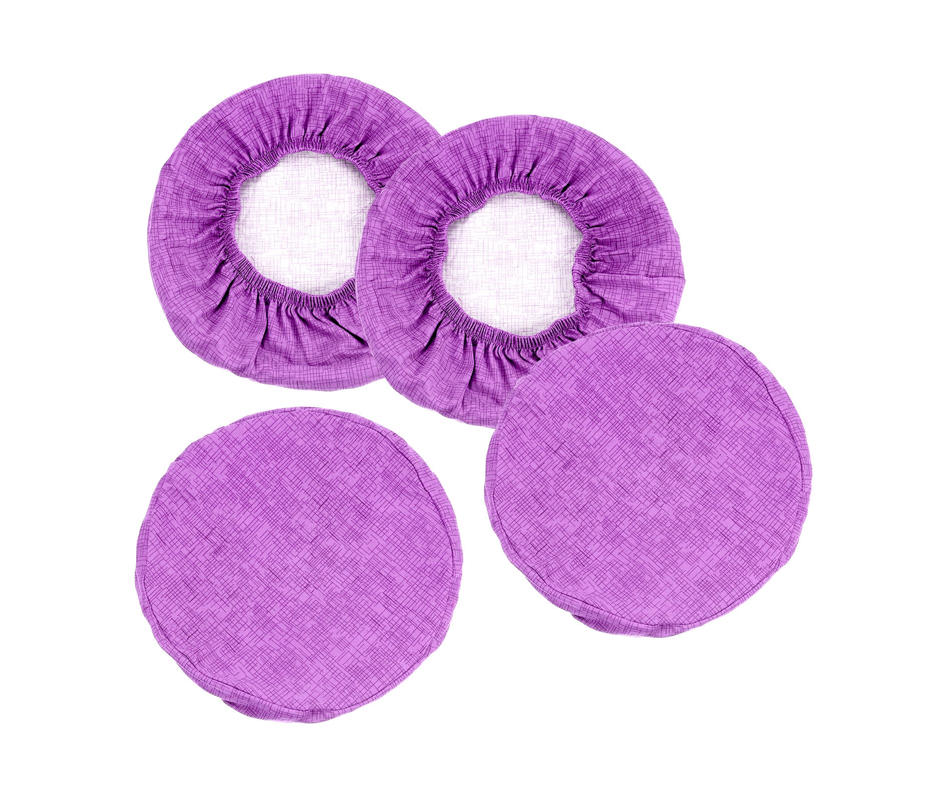 Unique Bargains Polyester Round Washable Elastic Bar Stool Cover for Dia 12"-14" Chair 4 Pcs Purple