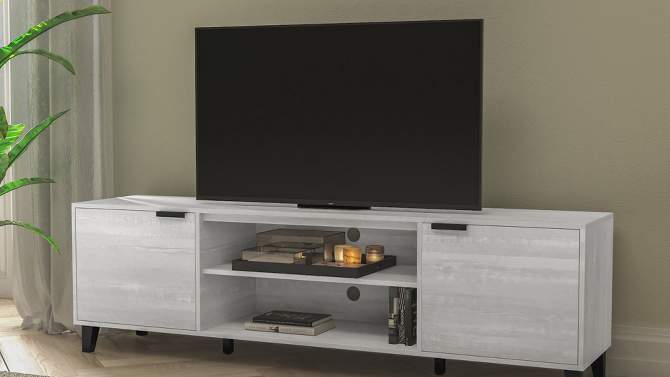 Taylor &#38; Logan 70&#34; 2 Door TV Stand for TVs up to 70&#34; with Storage Gray, 2 of 13, play video