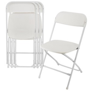 Elama 4 Piece Plastic Folding Chair in White - 1 of 4