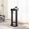 Proman Products Norstar Suit Valet Stand VL16245 with Detachable Hanger, Trouser Bar, Tie Bars, Mirror Tray & Drawer, 20”W x 15” D x 49”H, Mahogany - 2 of 4
