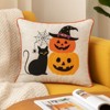 SEVOBAL Party Decorations and Accessories Halloween Black Cat and Pumpkin Stack Throw Pillow Playful Seasonal Design, Natural, 20"*17"*20" - 2 of 4
