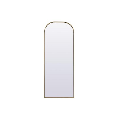 Elegant Lighting Metal Frame Arch Full Length Mirror 28x74 Inch in Brass