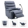 Hzlagm Everglade 30.2 in. W Technical Leather Upholstered Swivel and Rocking Manual Recliner - 4 of 4