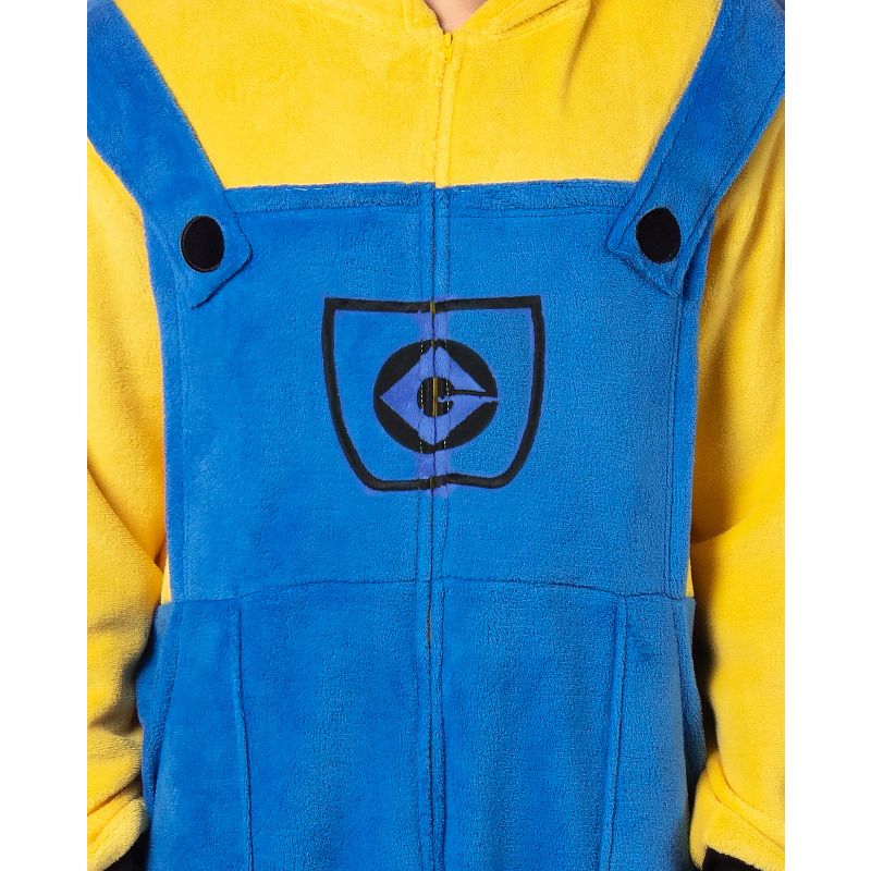 Despicable Me Men's Minions Costume Kigurumi Character Union Suit Outfit Yellow, 4 of 7
