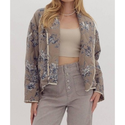 Women's Layers Of Love Floral Quilted Jacket - entro