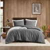 AENKYO Full/Queen Twill Washed Comforter Set, 3-Piece 100% Cotton Bedding with Stone-Washed Finish, Grey bedding Set - 2 of 4