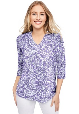 Jessica London Women's Plus Size Stretch Cotton V-Neck Tee