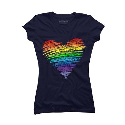 Adult Design By Humans Love Wins Rainbow Blended Heart Pride By KangThien T-Shirt