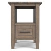 Vynxaria Transitional Narrow End Table - Smoky Brown Solid Wood, 24" D x 14" W x 20" H - 4 of 4