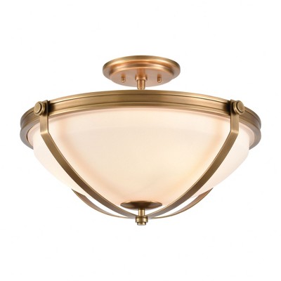 Elk Home Connelly 3 - Light Semi-Flush Mount in  Natural Brass