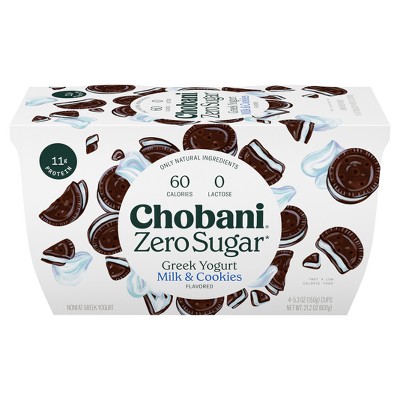 Chobani Zero Sugar Milk & Cookies Greek Yogurt - 4ct/5.3oz