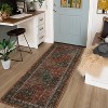Vintage Hallway Runner Rug,Non-Slip Washable Rug with Rubber Backing,Low Pile Printed Intaglio Rug,Kitchen,Laundry Room,Entryway - 2 of 4