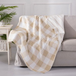 Camden Taupe Quilted Throw - Levtex Home - 1 of 3