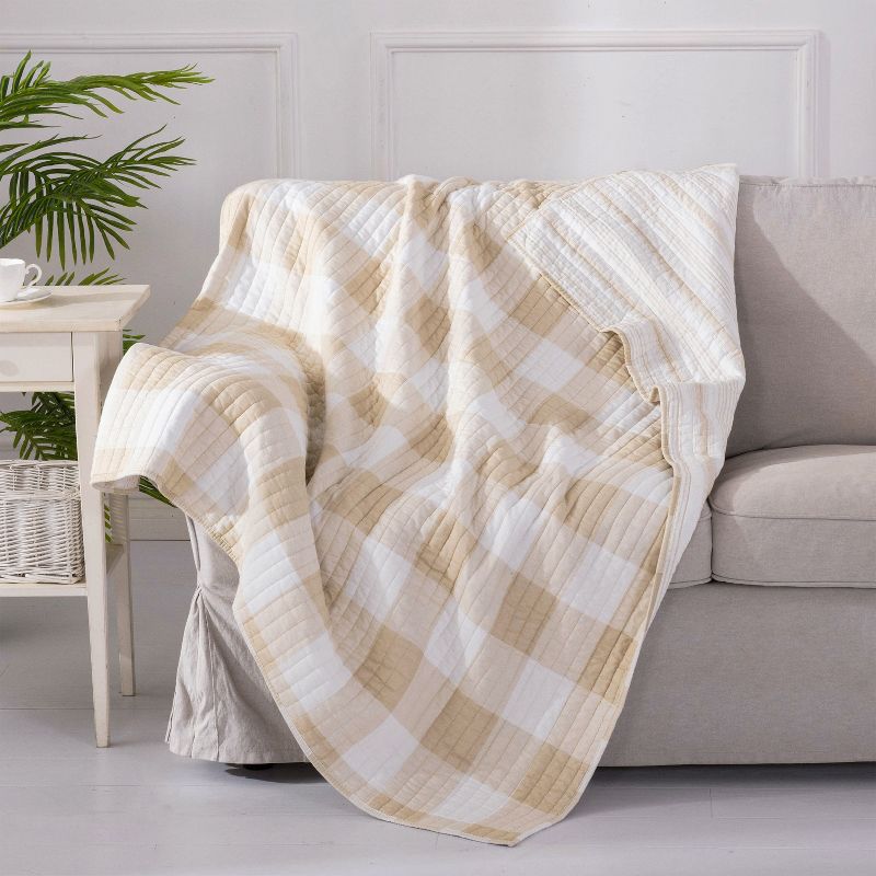 Camden Taupe Quilted Throw - Levtex Home, 1 of 4