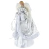 Northlight 18" Lighted White and Silver Angel in a Dress Christmas Tree Topper - Warm White Lights - 4 of 4