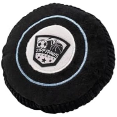 ZippyPaws SportsBallz - Plush Hockey Puck Dog Toy, Soft Squeaky Balls for Dogs, Stuffed Plushie Play Toy Balls for Puppies