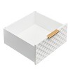 Storage Cabinet with Glass Doors, 4 Drawers & 2 Shelves, Geometric Carved Design, Metal Legs, MDF & Tempered Glass, 59.9" Width - 4 of 4