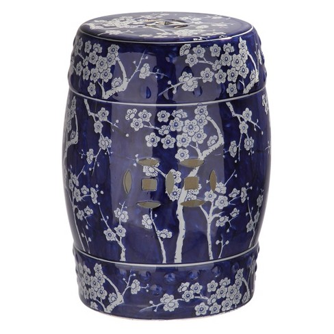 Midnight Kiss Garden Stool Dark Blue Safavieh Target