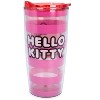 Silver Buffalo Sanrio Hello Kitty Pink Stripes Travel Tumbler with Slide Close Lid | 20 Ounces - 2 of 4
