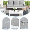 COWLOWN 7 Piece Light Gray Modern Aluminum Outdoor Patio Furniture Set, Coffee Table and Light Gray Cushions, Ideal for Balcony, Porch, Yard and Lawn - 3 of 4