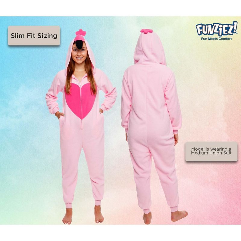 Funziez! Flamingo Slim Fit Women's Novelty Union Suit Costume for Halloween, 3 of 7