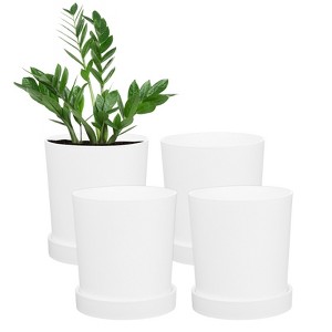 Unique Bargains Plastic Drainage Holes Indoor Plants Flower Pots 4 Pc - 1 of 4