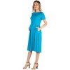 24seven Comfort Apparel Maternity Midi Dress with Short Sleeve and Pocket Detail - 2 of 4